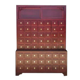 Китай Шкаф хранения дисплея магазина фармации твердой древесины китайский модульный с ящиком поставщик