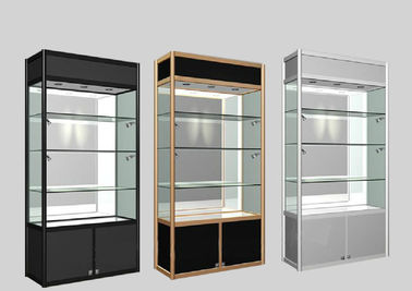 Китай Шкаф дисплея украшений металла моды, прочный высокорослый стеклянный шкаф дисплея МК-030 поставщик